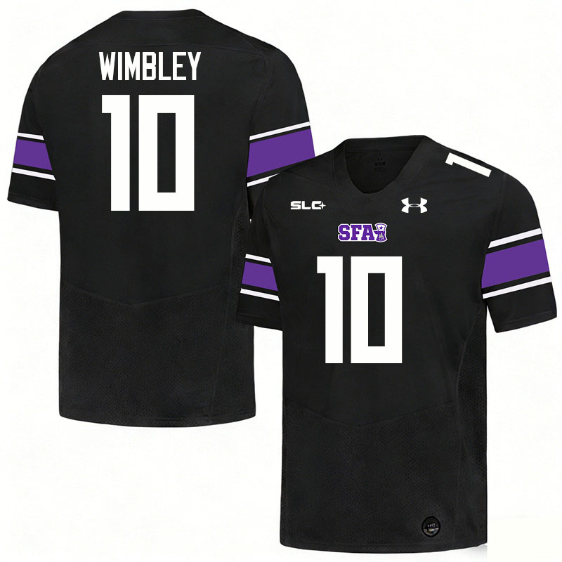 Stephen F. Austin Lumberjacks #10 Jerrell Wimbley College Football Jerseys,Uniforms-Black